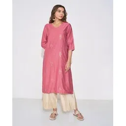 rangmanch by pantaloons Women Embroidery Straight Kurta -picture-16