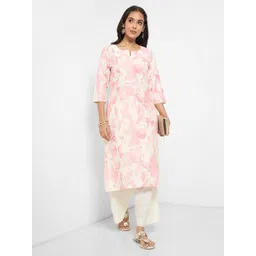 RANGMANCH BY PANTALOONS Women Ethnic Motifs Chikankari Kurta-picture-24