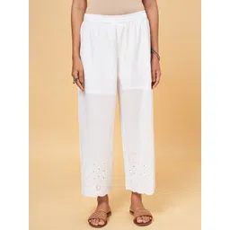RANGMANCH BY PANTALOONS Women Ethnic Motifs Embroidered Cotton Trousers-picture-43