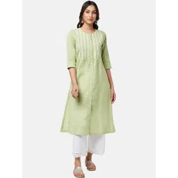 RANGMANCH BY PANTALOONS Women Floral Embroidered Pintex Kurta-picture-24
