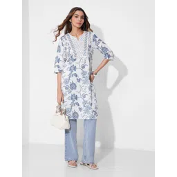 RANGMANCH BY PANTALOONS Women Floral Printed Daily Cotton Straight Kurta-picture-28