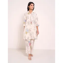 RANGMANCH BY PANTALOONS Women Floral Printed Regular Kurta with Trousers-picture-31