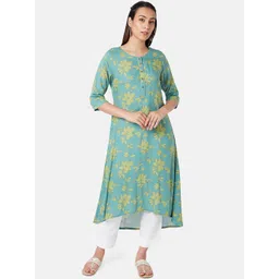 RANGMANCH BY PANTALOONS Women Floral Printed V-Neck A-Line Kurta image 1