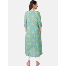 RANGMANCH BY PANTALOONS Women Floral Printed V-Neck A-Line Kurta image 5
