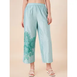 RANGMANCH BY PANTALOONS Women Floral Straight Fit Trousers-picture-21