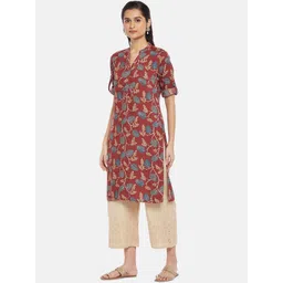 RANGMANCH BY PANTALOONS Women Maroon Ethnic Motifs Printed Kurta-picture-30
