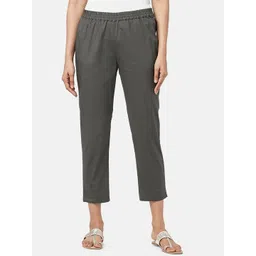 RANGMANCH BY PANTALOONS Women Mid-Rise Cotton Trousers-picture-21