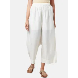 RANGMANCH BY PANTALOONS Women Off White Culottes Trousers-picture-17