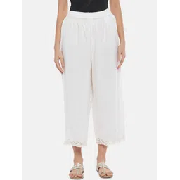 RANGMANCH BY PANTALOONS Women Off White Culottes Trousers-picture-31