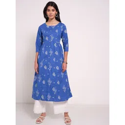RANGMANCH BY PANTALOONS Women Printed Flared Sleeves Gotta Patti Kurta-picture-39