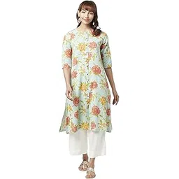 rangmanch by pantaloons Women's Cotton Blend Geometric Regular Kurtas-picture-11