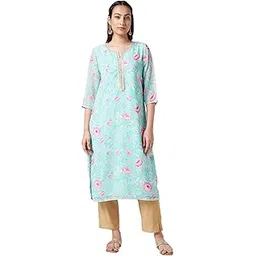 rangmanch by pantaloons Women's Georgette Regular Kurtas-picture-14