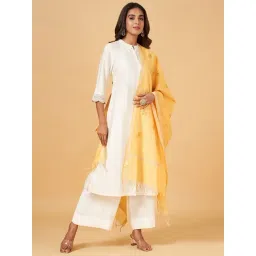 Rangmanch by Pantaloons Yellow Embroidered Dupatta-picture-19