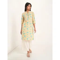 Rangmanch By Pantaloons Yellow Regular Fit Printed Kurta-picture-43