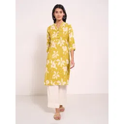 Rangmanch By Pantaloons Yellow Regular Fit Printed Kurta-picture-18