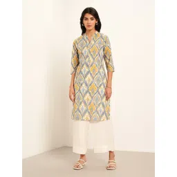 Rangmanch By Pantaloons Yellow Regular Fit Printed Kurta-picture-32