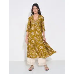 Rangmanch By Pantaloons Yellow Regular Fit Printed Kurta-picture-14
