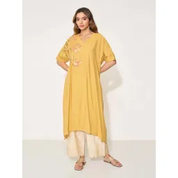 Rangmanch By Pantaloons Yellow Relaxed Fit Printed Kurta-picture-18