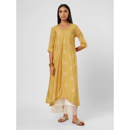 Rangmanch By Pantaloons Yellow Relaxed Fit Printed Kurta-picture-34