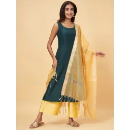 Rangmanch by Pantaloons Yellow Woven Pattern Dupatta-picture-16