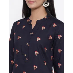 RANGMAYEE Women Black & Pink Printed Kurta with Palazzos image 2