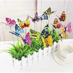 Rangoli Flying Stick Butterfly Pack of 12 Pcs for Indoor and Outdoor Decorate Your Garden with Nature Look-picture-35