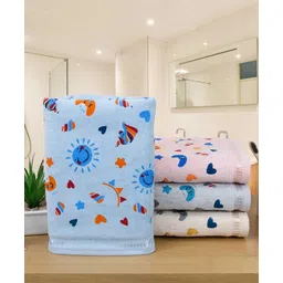 Rangoli 100% Cotton Knit Pack Of 4 Unicorn & Hearts Printed Towel - Multi Colour-picture-20