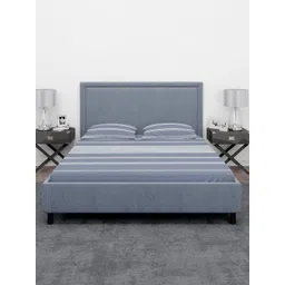 RANGOLI Blue & White Striped 400 TC Queen Bedsheet with 2 Pillow Covers-picture-25