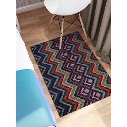 Rangoli Blue Chevron Anti-Skid Printed Floor Carpet-picture-30