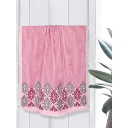 RANGOLI Emperial Pink Set Of 4 Printed Pure-Cotton 450GSM Towel Set-picture-41