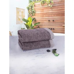 RANGOLI Grey 2 Pieces 600 GSM Organic Bamboo Hand Towel-picture-12