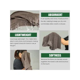 RANGOLI Grey Melange 540 GSM Pure Cotton Soft Bath Towels image 2