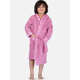 RANGOLI Kids Purple Solid 600 GSM Organic Cotton Bath Robe-picture-16