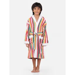 RANGOLI Kids Striped Cotton Hooded Bath Robe-picture-28