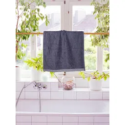 RANGOLI Set of 2 Grey Solid 100% Organic Bamboo Hand Towels-picture-10