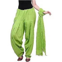 rangrez Women's New Fancy Regular Wear Solid Comfortable Cotton Blend Lightweight, Traditional & Festival | Salwar with Dupatta Set (Free Size). (Light Green)-picture-31