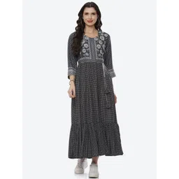 Rangriti Black Ethnic Motifs Maxi Dress-picture-30