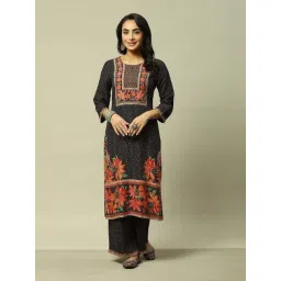 Rangriti Black Straight Fit Printed Kurta-picture-19