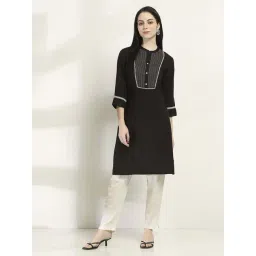 Rangriti Black Viscose Rayon Straight Kurta-picture-15