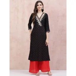 Rangriti Black Woven Pattern A Line Kurta-picture-14