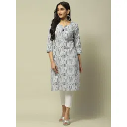 Rangriti Blue Cotton Printed Straight Kurta-picture-42