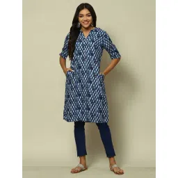 Rangriti Blue Printed Straight Kurta-picture-23