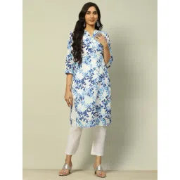 Rangriti Blue Printed Straight Kurta-picture-35