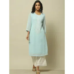 Rangriti Blue Printed Straight Kurta-picture-33