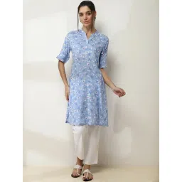 Rangriti Blue Regular Fit Printed Kurta-picture-27