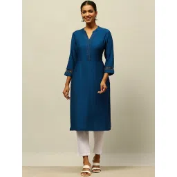Rangriti Blue Straight Kurta image 1