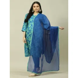 Rangriti Blue Woven Pattern Dupatta-picture-18