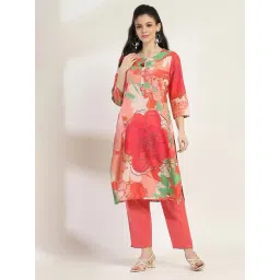 Rangriti Coral Floral Kurta-picture-14