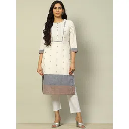 Rangriti Ethnic Motifs Woven Design Pure Cotton Straight Kurta-picture-26