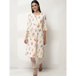 Rangriti Floral Printed Round Neck Straight Kurta with Trousers-picture-12